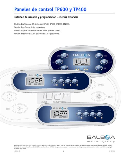 Balboa Water Group Tp600 User Manual 25 Pages Original Mode Also For Tp400