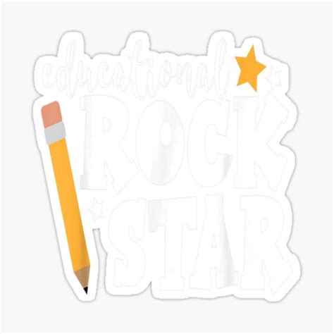 Educational Rock Star Rockstar Teacher Student School Sticker For
