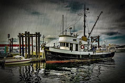 Old Fishing Trawler In Rain Photograph By Darryl Brooks Fine Art America