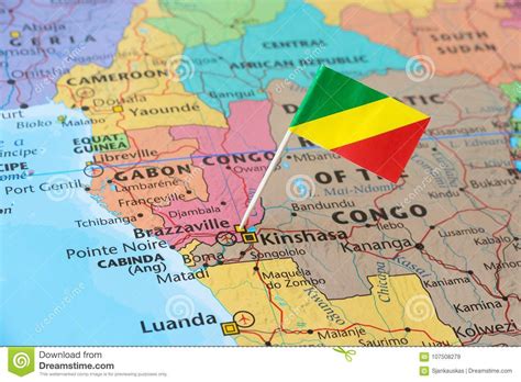 Download von istock by getty images. Der Kongo-Flaggenstift Von Der Karte Stockbild - Bild von ...