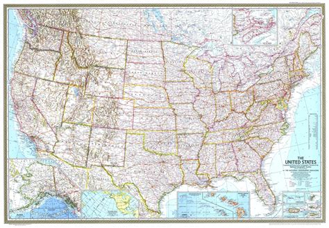 National Geographic United States Map 1968