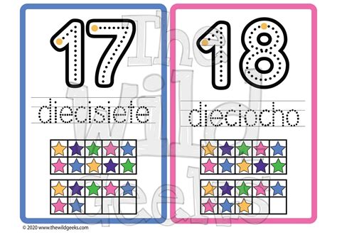 Printable Large Number Flashcards In Spanish 1 20 Imprimibles Etsy