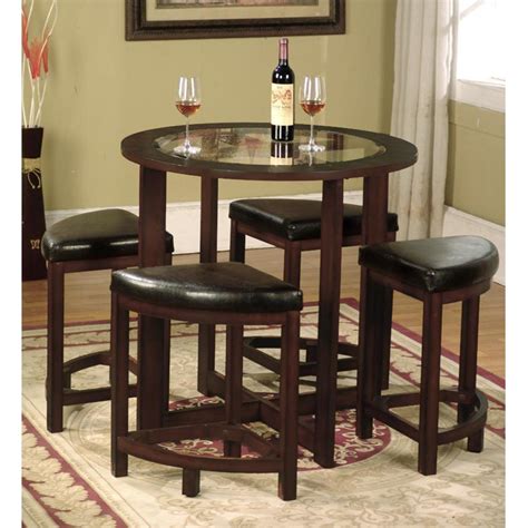 glass round dining table for 4 Dreamfurniture.com