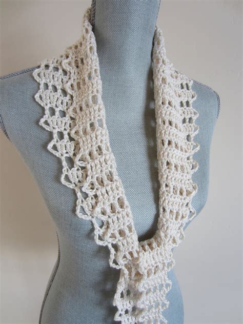 lacy crochet white lace spring scarf free crochet pattern and video my xxx hot girl