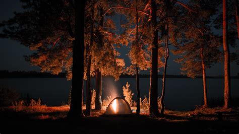 3840x2160 Resolution Tent Night Starry Sky 4k Wallpap