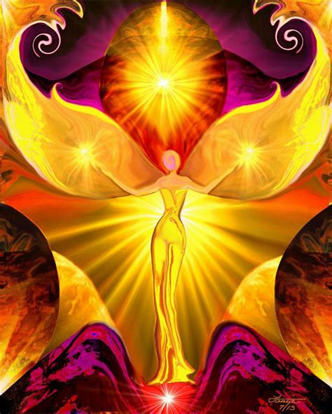 Yellow Third Chakra Art Reiki Angel Energy Art Photo Print The