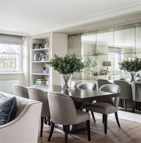 Foxed Antiqued Mirror Panelled Wall for Gordon Duff & Linton Dining