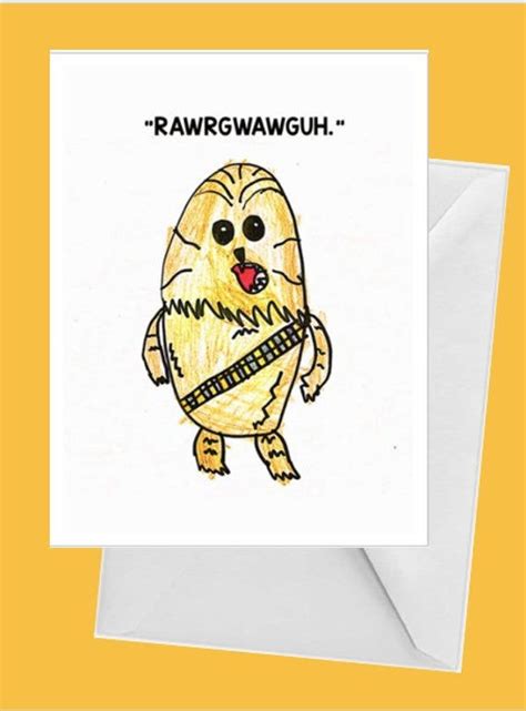 Chewbacca Says Hi Etsy Chewbacca Cards Drawings