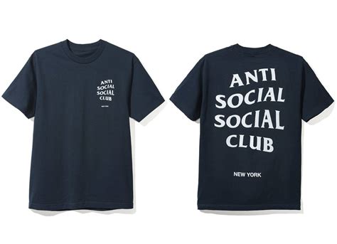 Anti Social Social Club Ds Assc White Logo New York Nyc City Navy Blue