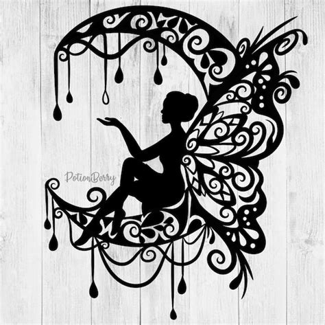 Moon Fairy Fantasy Startangle Art Svg Png Ai And Psd Etsy