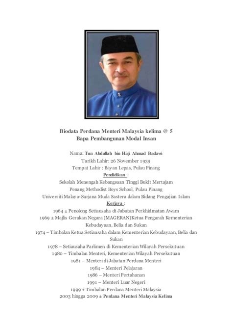 Biodata perdana menteri malaysia kedua @ 2. ANAK-ANAK MALAYSIA: PERDANA MENTERI MALAYSIA