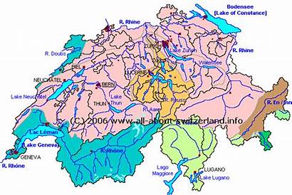 Rivers Reuss Switzerland Map Emme River Swiss