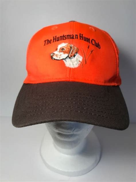 The Huntsman Hunt Club Hat Embroidered Dog Bright Orange Hunting Cap