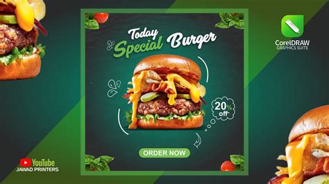 How To Design A Burger Restaurant Flyer Poster In Coreldraw