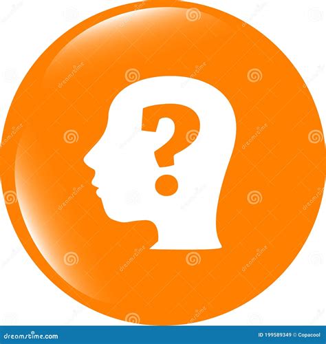 Human Head With Question Mark Symbol Web Icon Stock Illustration