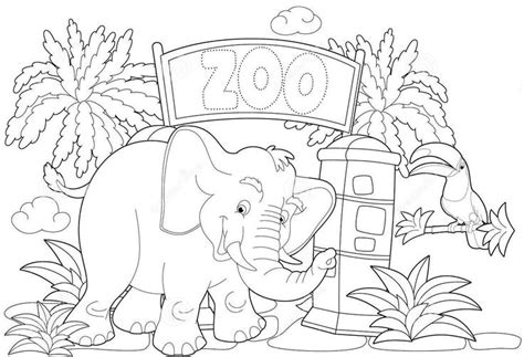 Zoo Small Elephant Coloring Pages For Kids Gvc Printable Zoo