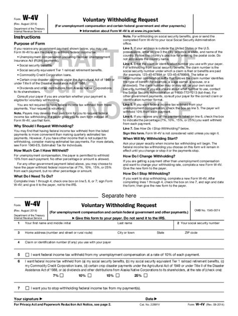 So those who will submit a paper form can use the irs version. Irs Form W-4V Printable - 2021 Irs Form W 4 Simple Instructions Pdf Download : The most secure ...