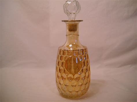 Vintage Iridescent Amber Glass Liquor Decanter