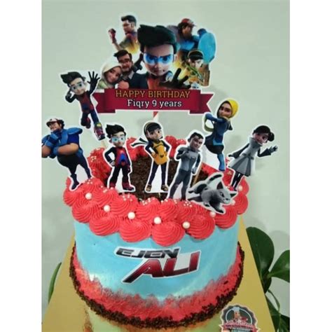 Ejen Ali Cake Topper Free Add Name Topper Kek Shopee Malaysia