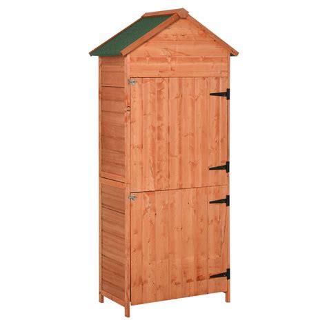 Outsunny 89 X 50cm 4 Tier Wooden Garden Storage Shed 3 Shelves Utility