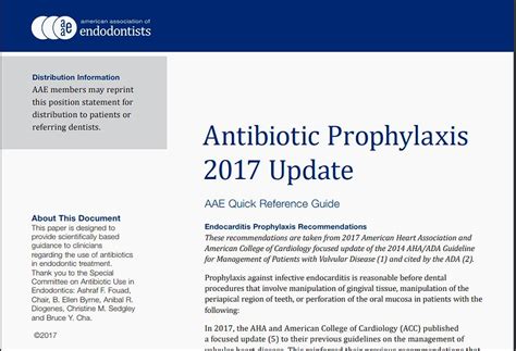 Pdf Antibiotic Prophylaxis 2017 Update Aae Quick