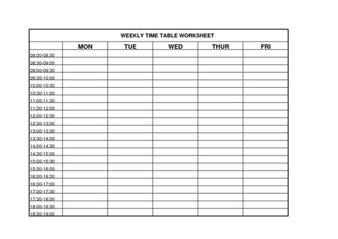 Time Management Sheets Template — Db