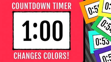 1 Minute Countdown Timer Color Changing Youtube