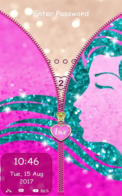 Girly Glitter Zipper Lock For Android Apk Download