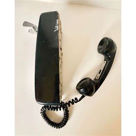 Vintage 1950s Black Rotary Wall Phone Chairish