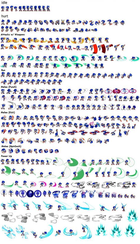 Ultimate Sonic The Hedgehog Sprite Sheet By Mrsupersonic Pixel Art Games Video Game