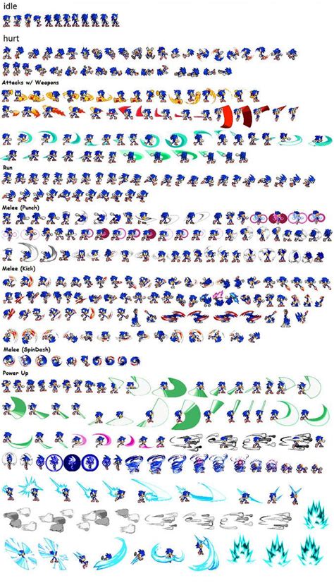 Ultimate Sonic The Hedgehog Sprite Sheet By Mrsupersonic1671 En 2019