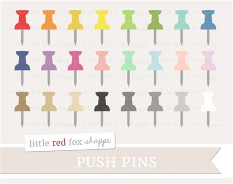 Push Pin Clipart Pushpin Clip Art Labels Office Teacher