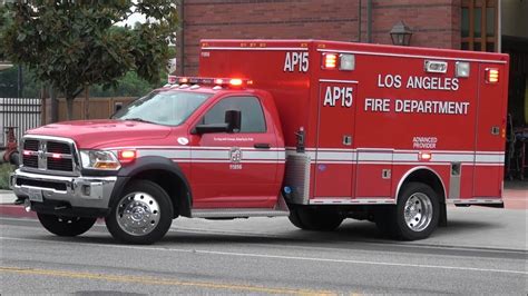 Lafd Advanced Provider 15 Ambulance Responding Youtube