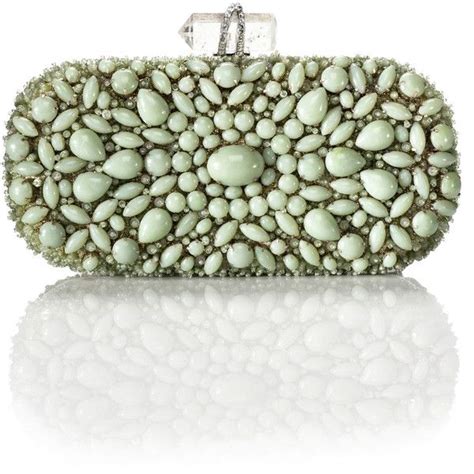 Marchesa Mint Green Clutch 2795 Liked On Polyvore Featuring Bags