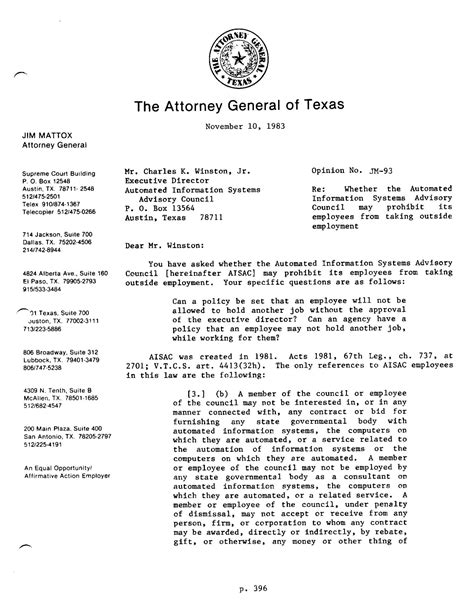 texas attorney general opinion jm 93 the portal to texas history