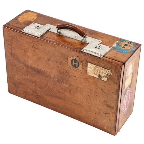 Vintage Brown Leather Suitcase At 1stdibs
