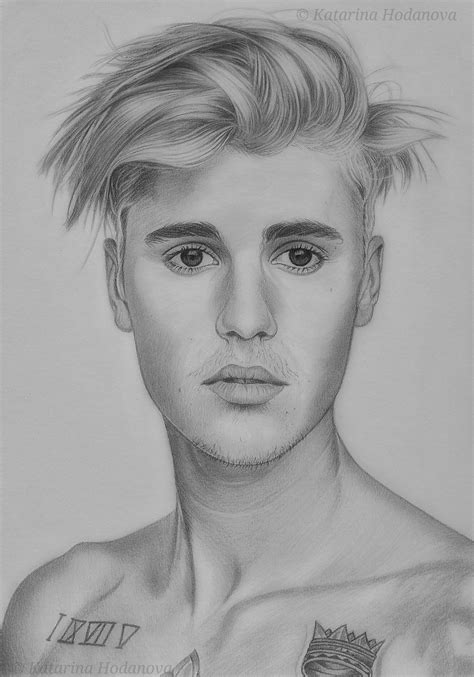 Justin Bieber Graphite Pencil Drawing Size 297 X 42 Cm Canson Paper