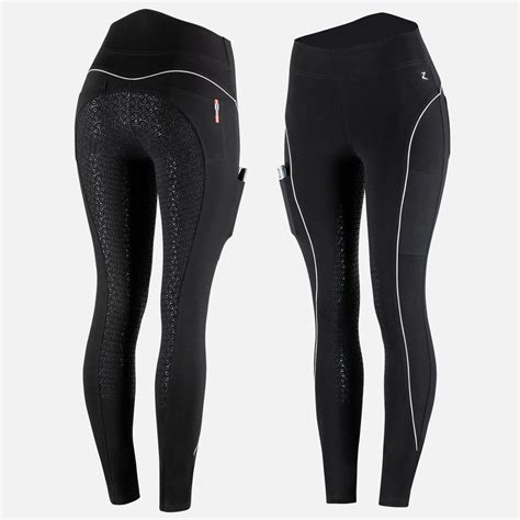 Horze Brea Womens Silicone Full Seat Riding Tights With Phone Pocket Cowgirl Delight Riding