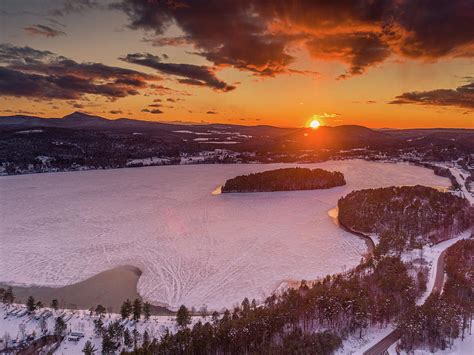 Late Winter Sunset Island Pond Vt Photograph By John Rowe Pixels