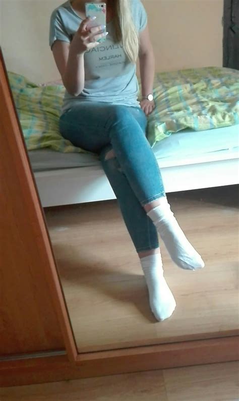 Hot Girl In White Socks Mirror Selfie Whitesocksgirls2 On Tumblr
