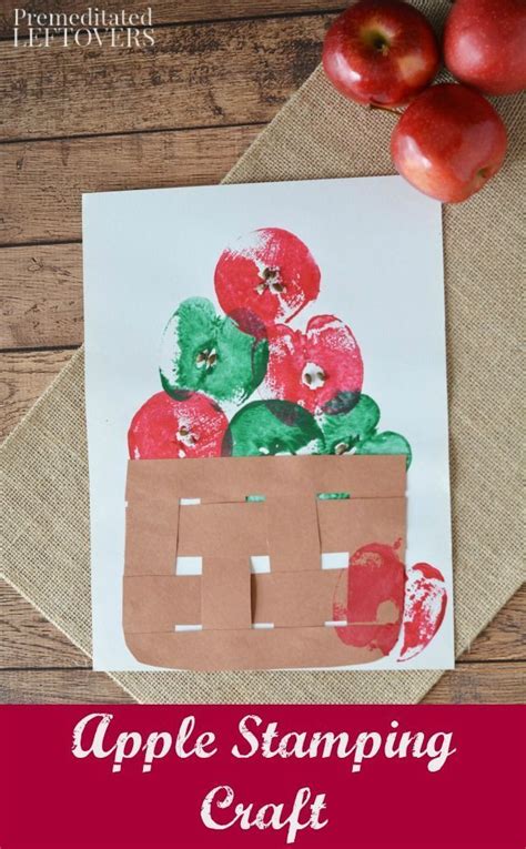 Apple Stamping Craft Toddler Crafts Fall Crafts Craft Projects For Kids