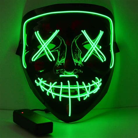 Buy Halloween Led Glow Purge Mask Stitches El Wire Light Up Costume