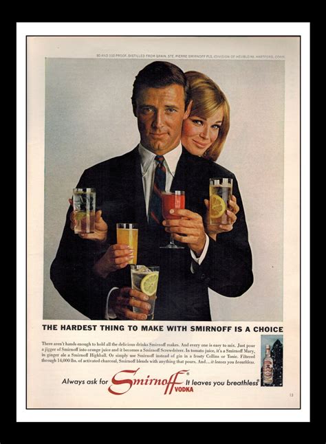 Vintage Print Ad May 1965 Smirnoff Vodka Sexy Girl Liquor