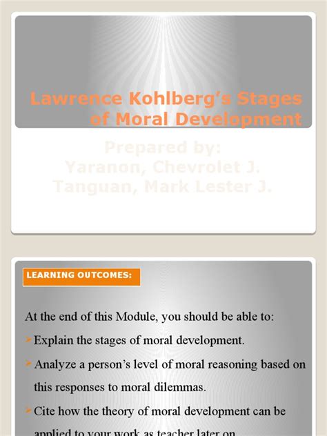 Lawrence Kohlbergs Stages Of Moral Development Pdf Morality
