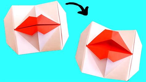 How To Make A Kissing Lip Origami Moving Mouth Diy Paper Youtube