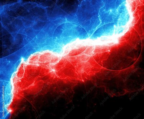 Abstract Red And Blue Lightning Stock Illustration Adobe Stock