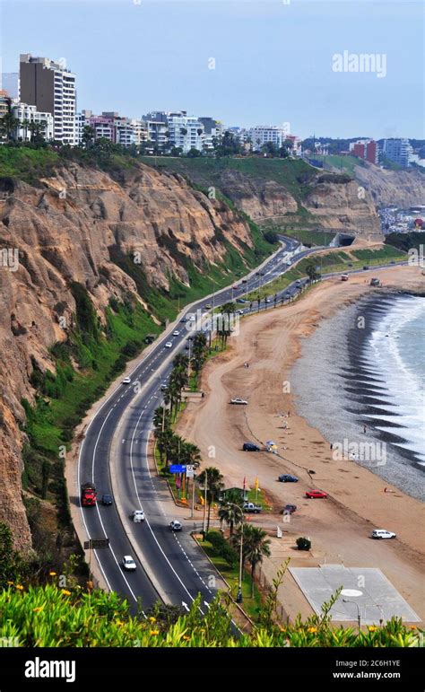 Beach Miraflores Lima Peru Stock Photo Alamy