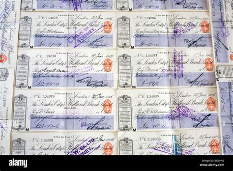 Collection Of Cheques Issue By London City Midland Bank Mile End Branch
