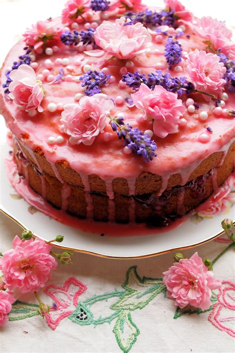 Vanilla Strawberry And Rose Victoria Sponge Cake For