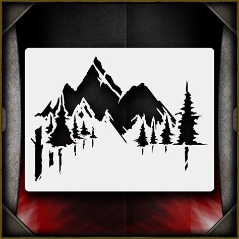 Mountains 2 Airbrush Stencil Template Airsick Arts And Crafts